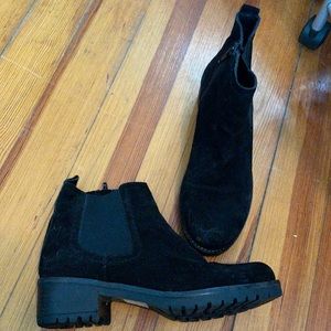 Black suede booties 7.5